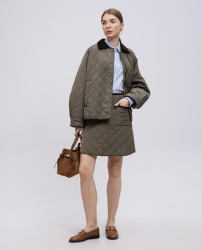 Max Mara Weekend Стьобана куртка кольору хакі BEBER з вовною верблюда BEBER