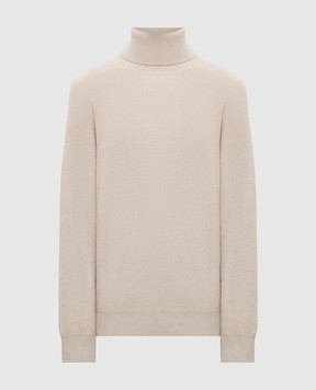 Brunello Cucinelli Бежевий светр з кашеміру з ланцюжком моніль M12175403