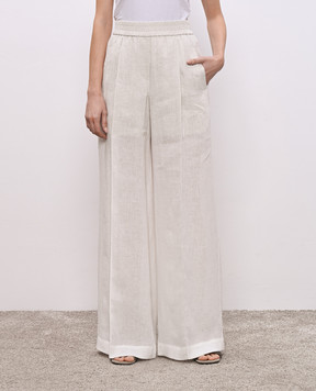 Brunello Cucinelli Білі штани з льону MM633P8843