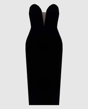 Tom Ford Черное бархатное платье-бюстье AB3571FAX1335