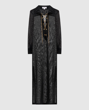 Michael Kors Черное платье из льна со шнуровкой EDP1580186
