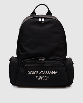 Dolce&Gabbana Чорний рюкзак з фактурним логотипом BM2197AG182