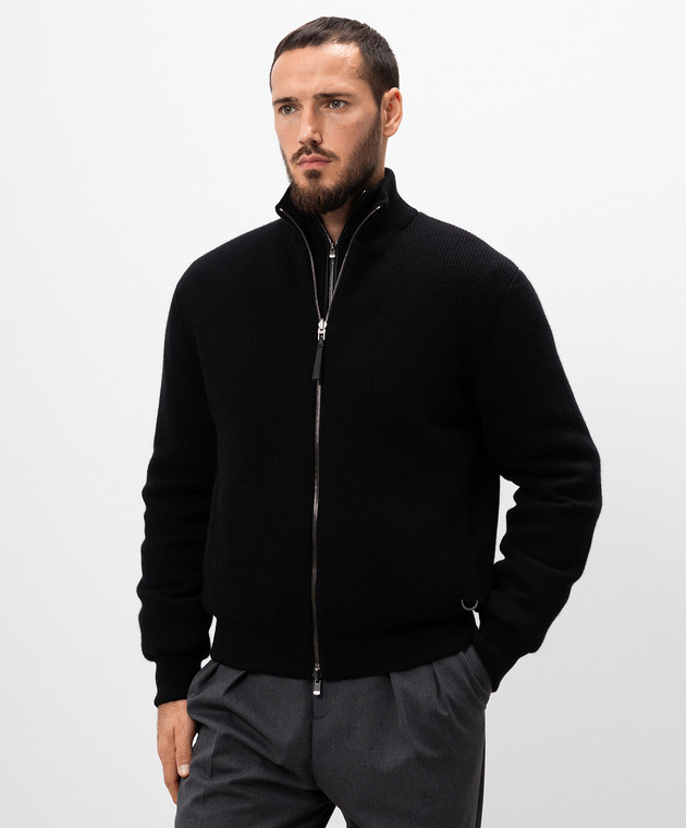 Agnona Черная двусторонняя куртка из кашемира KH06U581K1207 изображение 4