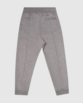Brunello Cucinelli Детские серые меланжевые джогеры BM831E331C
