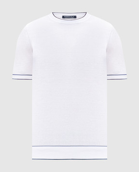 Bertolo Cashmere Белая футболка с контрастным окантованием 902204002056