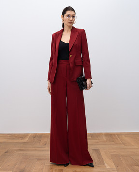 Max Mara Бордові штани палацо NINFA з вовни NINFA