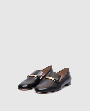 Bally Чорні шкіряні лофери з логотипом WF1053VT182
