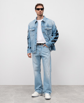 Off-White Блакитні джинси Diagonal Fresco OMYA18JS25DEN001