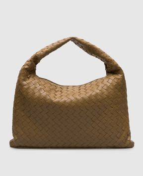 Bottega Veneta Бежева шкіряна сумка Hop з плетінням Intrecciato 796262V3IV1