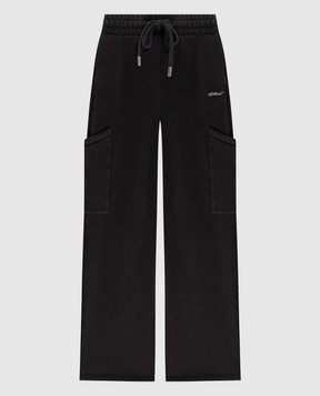 Off-White Серые спортивные брюки с вышивкой логотипа OWCH025S25FLE001