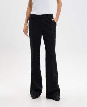 Magda Butrym Чорні штани кльош із шовку PANTS01104725