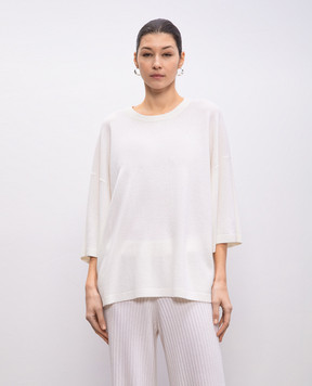 Allude Білий топ з вовни та кашеміру 25217051