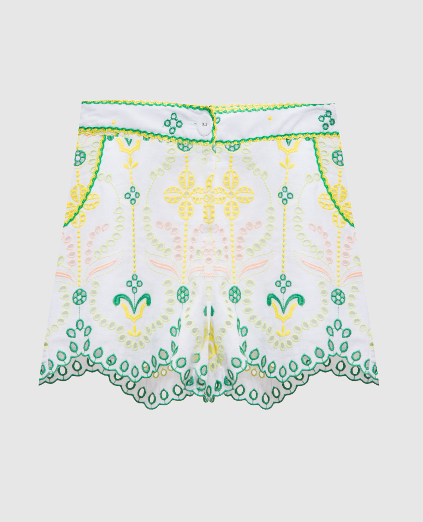 White linen Mason shorts with broderie embroidery