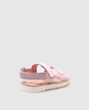 Pretty Ballerinas Детские розовые комбинированные босоножки Esti с глитером 51265