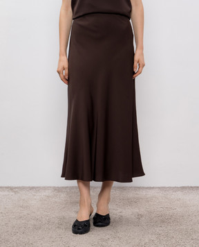 Allude Коричневая юбка из шелка 25584005