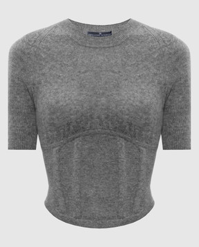 Ermanno Scervino Серый топ из шерсти и кашемира D475L718HGD