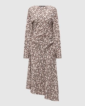 PROENZA SCHOULER Бежева сукня Alina з шовком в квітковий принт R2523032BYP297