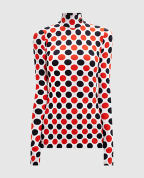 Prada Білий гольф в горох з логотипом 39528G10R3