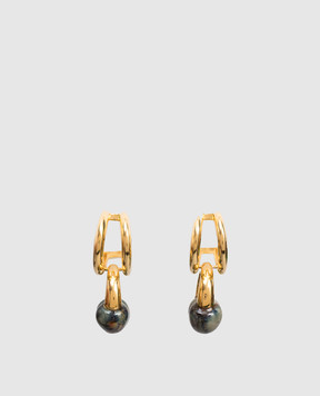 House of Fou Золотисті сережки Bon Bon DOUBLELAYEREDHOOPSWIT