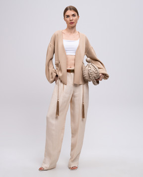 Max Mara Бежевые штаны SIAMESE из льна SIAMESE