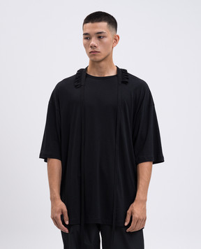 Ann Demeulemeester Черная футболка Danvald с воротником B0013223FA206