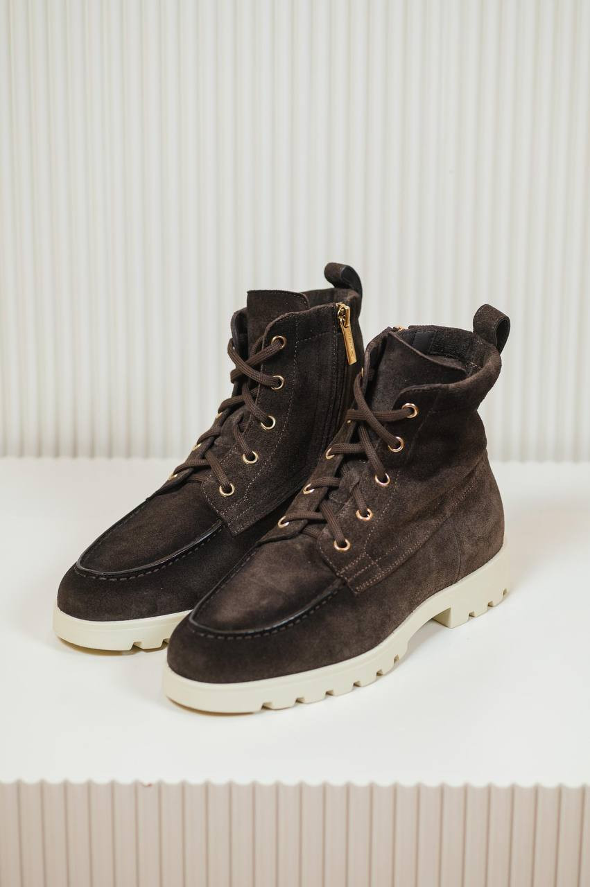 Santoni Коричневі замшеві черевики WTDR71045TIRSYVR зображення 6