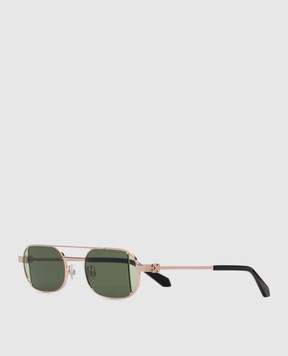 Off-White Золотисті сонцезахисні окуляри Lynn з логотипом OERI14HS25MET001