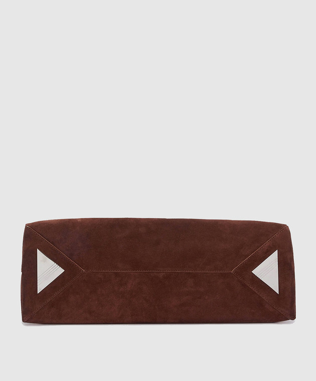 The Attico Коричневая замшевая сумка-тоут La Passeggiata 250WAH00054LBT007AA изображение 5