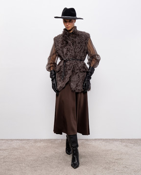 Brunello Cucinelli Коричневый жилет из овчины MPCHK7498