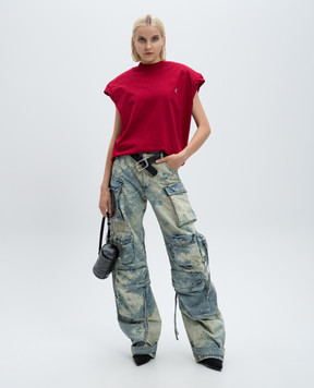 The Attico Голубые джинсы карго Fern с эффектом отбеливания 248WCP84D090