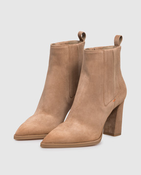 Santoni Бежеві замшеві ботильйони WTEX71165PC4NAEA