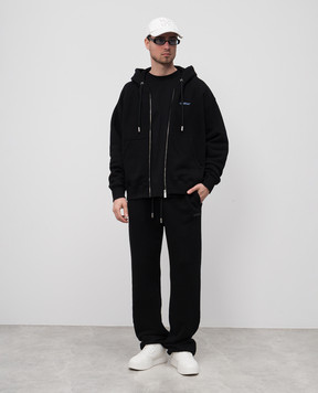 Off-White Черная спортивная куртка с принтом эмблемы. OMBE015S25FLE004