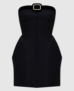 Tom Ford Чорна сукня-футляр міні з вовни та шовку AB3478FAX1122