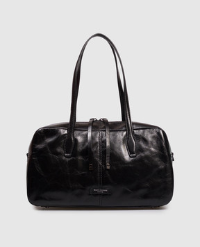 Gianni Chiarini Чорна шкіряна глянцева сумка-боулер Aryna BS11802RALPH