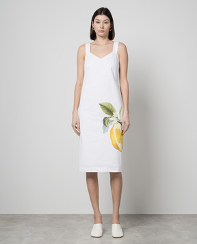 Max Mara Sportmax Біла сукня SESIA в принт Lemon SESIA