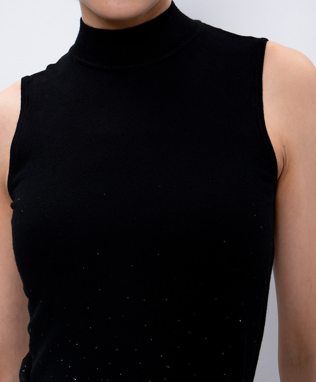 Twinset Черный топ с кристаллами 242LI3TCC изображение 5