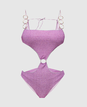 Oseree Фиолетовый купальник Lumiеre Ring Cut Out с люрексом LCS249LUREX