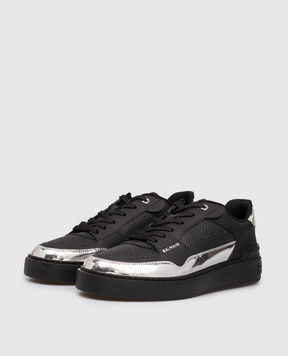 Balmain Черные кожаные кроссовки B-Court Flip с логотипом FM1VI349LCFS