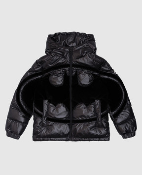 Moncler ENFANT Дитячий чорний пуховик Solander з нашивкою логотипа J29541A00111595ZJ6