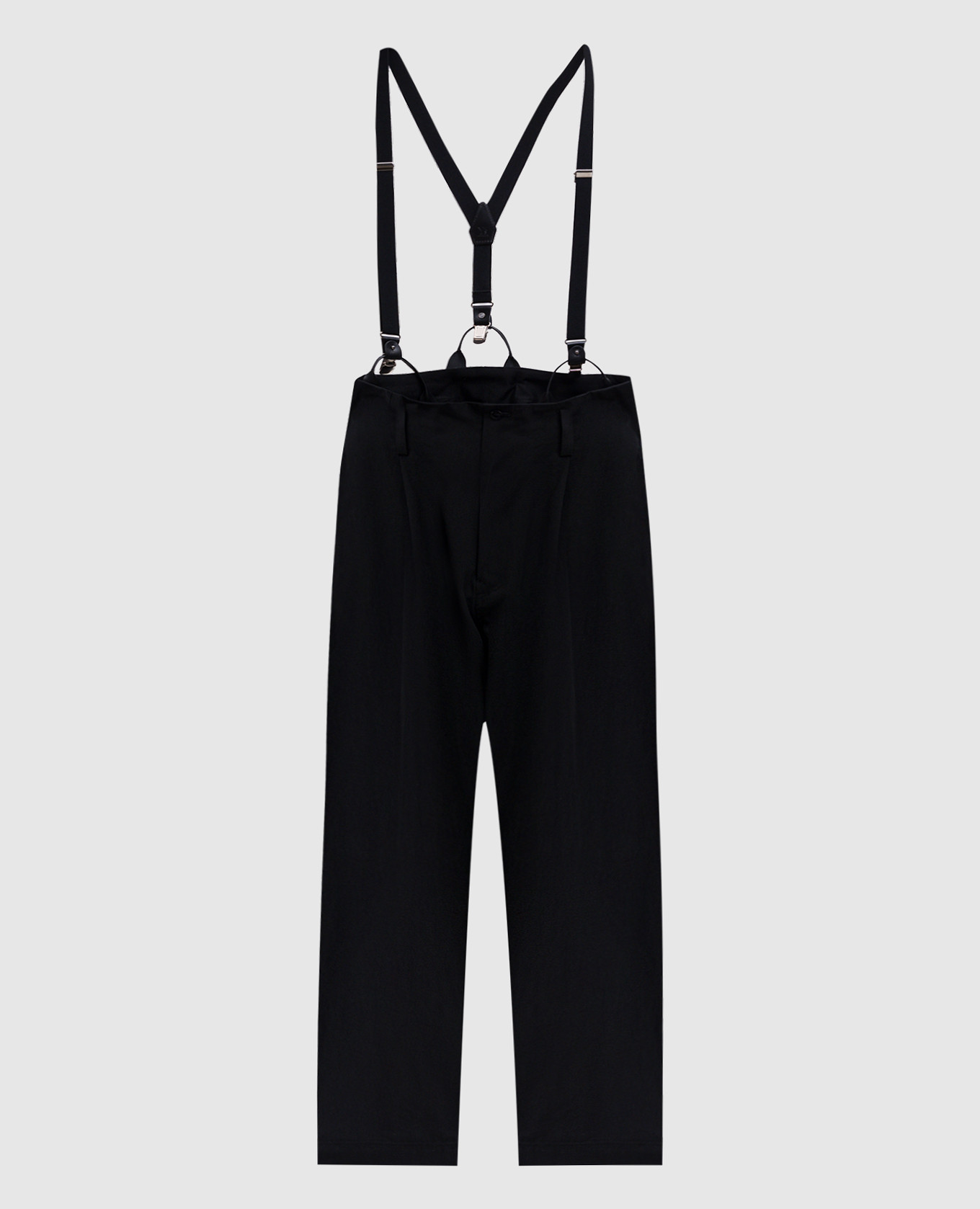 

Черные брюки с подтяжками, Черный, Зауженные брюки