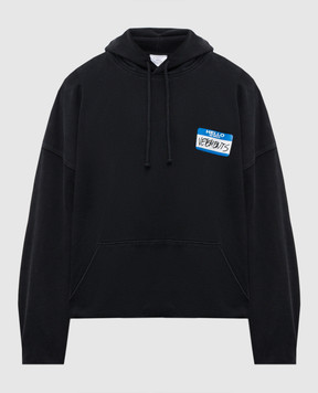 Vetements Чорне худі My Name UA66HD650Bm
