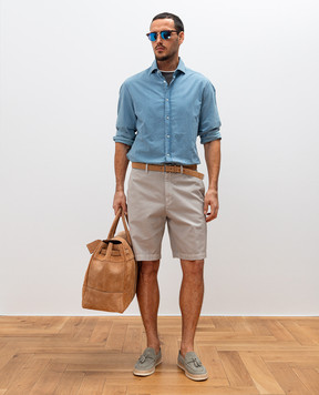Brunello Cucinelli Серые шорты-бермуды M252DU0010