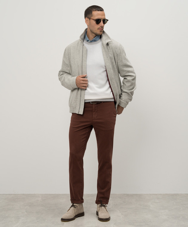 Peserico Белый джемпер из шерсти, кашемира и шелка R59361F12E9018 изображение 2