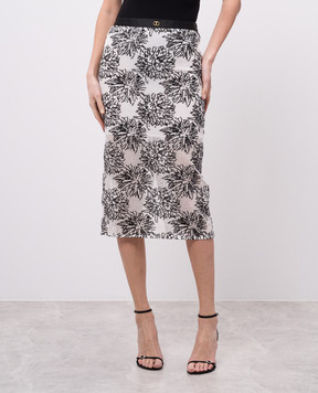 Twinset Біла ажурна спідниця міді з паєтками 251TE2061
