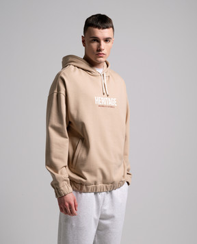 Brunello Cucinelli Бежево худи с принтом MW8369028G