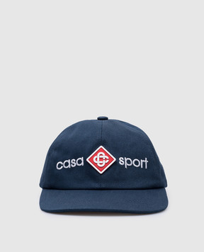 Casablanca Синя кепка Casa Sport з вишивкою логотипа AS24HAT00203