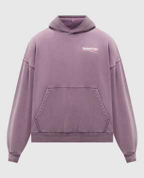 Balenciaga Фіолетове худі з принтом логотипа 767877TQVN6