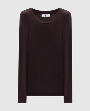 Twinset Коричневый лонгслив с логотипом 252LI2WBB