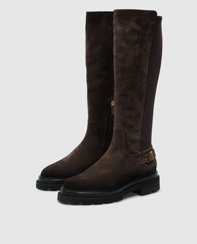 Santoni Коричневые комбинированные сапоги WSEI71065GOMTHIO
