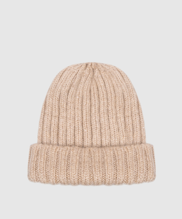 Stilnology Бежева шапка з паєтками LUREX зображення 3